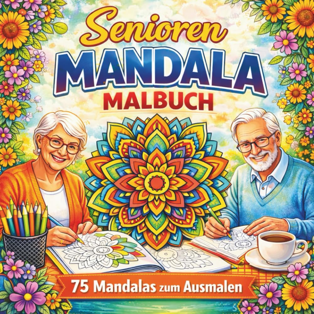 Senioren Mandala Malbuch: 75 Mandalas zum Ausmalen für Senioren – Große Flächen, einfache Formen und entspannende Motive (Malbücher für Senioren)
