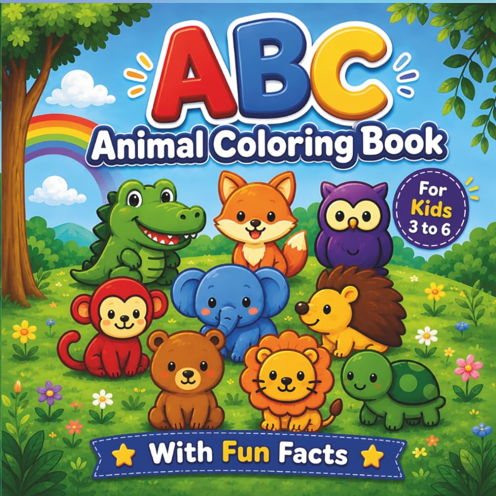 ABC Animal Coloring Book: With Fun Facts For Kids 3 to 6