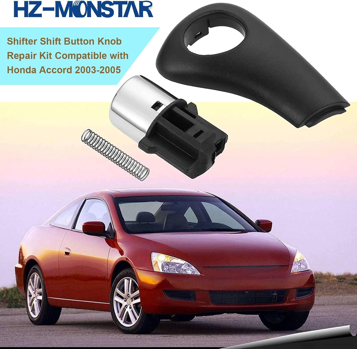 54132-SDA-A81 Shifter Shift Button Knob Repair Kit 54141-SDA-A81 Side Plate Button Repair Kit with Spring Compatible with 2003-2006 Honda Accord