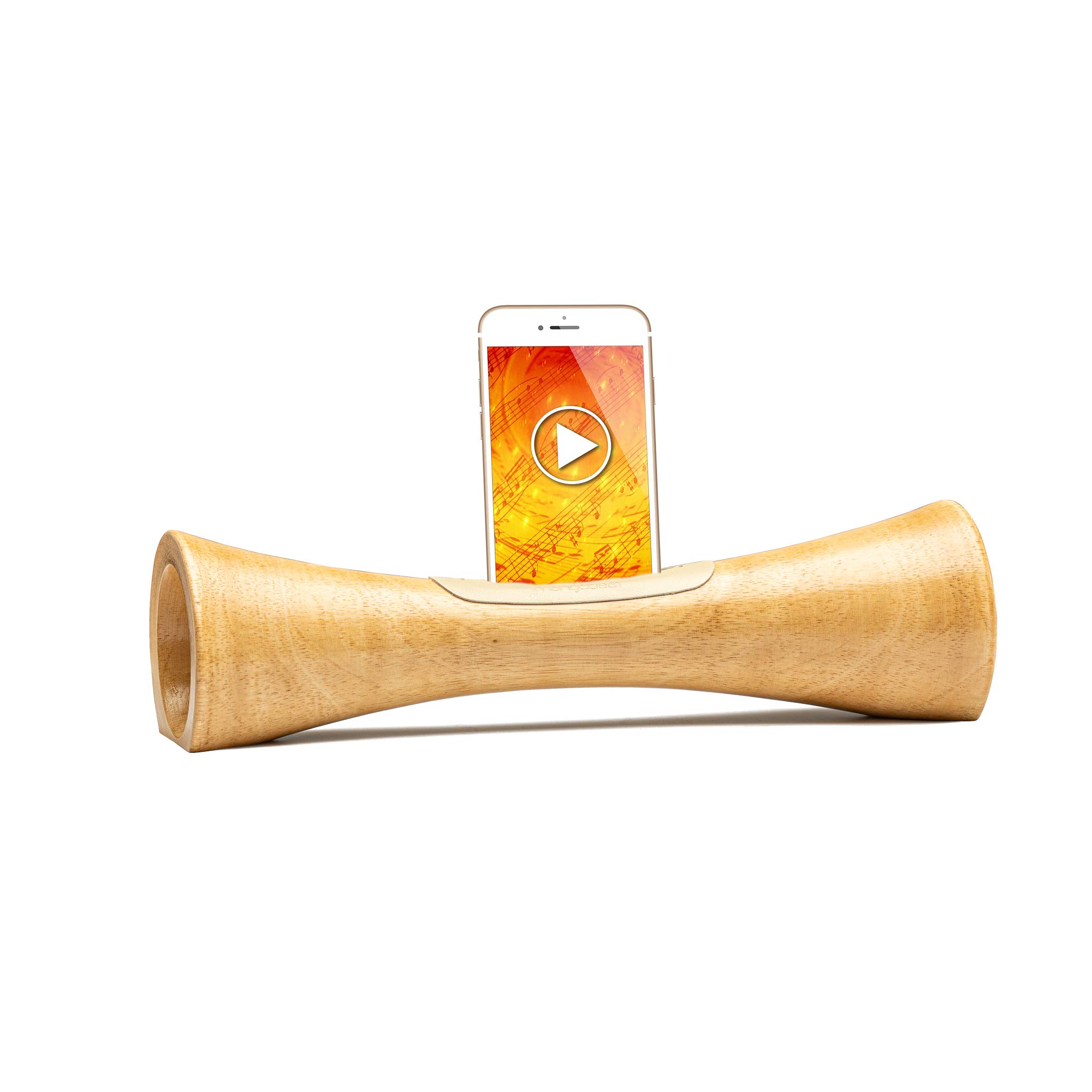 Enceinte Alexa Amplificateur Son Bambou Pour Smartphone - Support Bureau Acoustique Naturel Amplification Passive