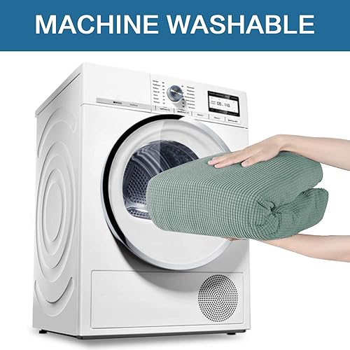 Miniatura 6 de H.VERSAILTEX - Funda elástica para sofá de 2 cojines y 2 fundas para sofá de 2 plazas, 1 pieza con parte inferior elástica, tela jacquard con