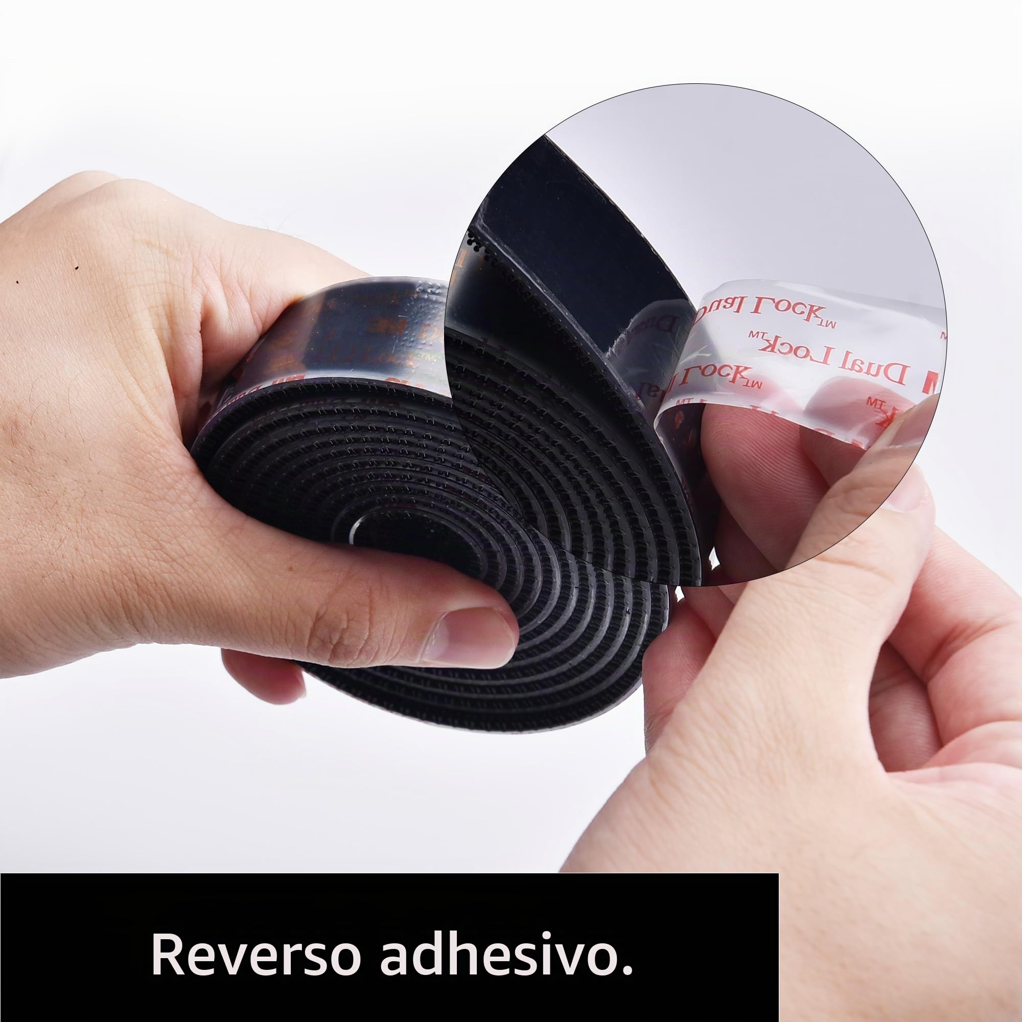 3M Dual Lock SJ3550 Cinta Adhesiva de Doble Fina Extra Fuerte Resistente 25 mm x 1,2 m Color Negro 1 Rollos con Cierre Resellable con Forma de Hongo Entrelazado para Uso en Interiores y Exteriores