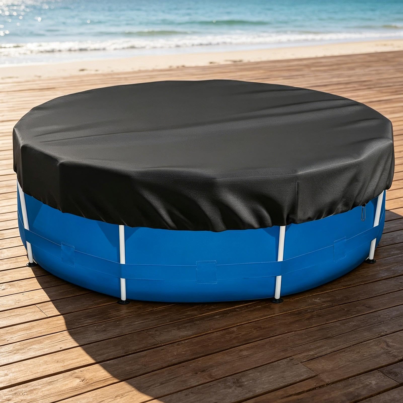 Copertura per piscina rotonda, impermeabile, resistente ai raggi UV | Coperte di sicurezza per piscina, per esterni, giardino, giardino, protezione dalle intemperie