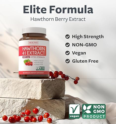 Miniatura 2 de Cápsulas de extracto de bayas de espino súper potentes, suplemento de bayas de espino hecho de concentrado extra fuerte para apoyar la salud