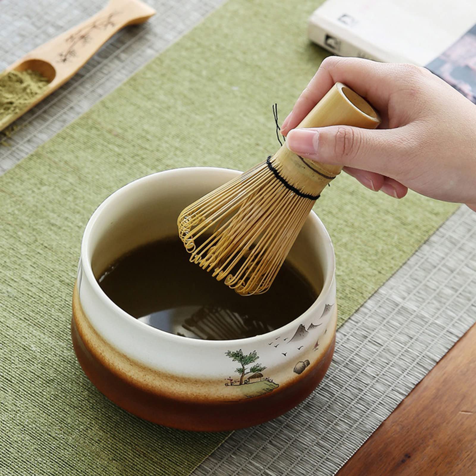 Amazon | 茶道具 4点セット お抹茶セット 茶筅（茶筌）竹製 茶杓
