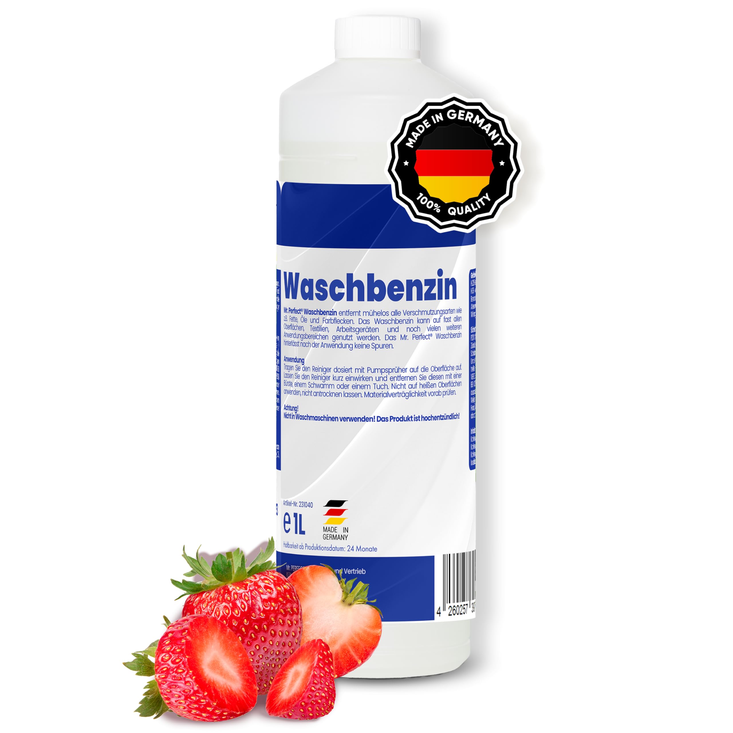 Mr. Perfect® - Waschbenzin 1L - Lösungsmittel für Fleckentfernung auf Textil, Kunststoff, Oberflächen & Arbeitsgeräten - Waschbenzin Reinigungsbenzin