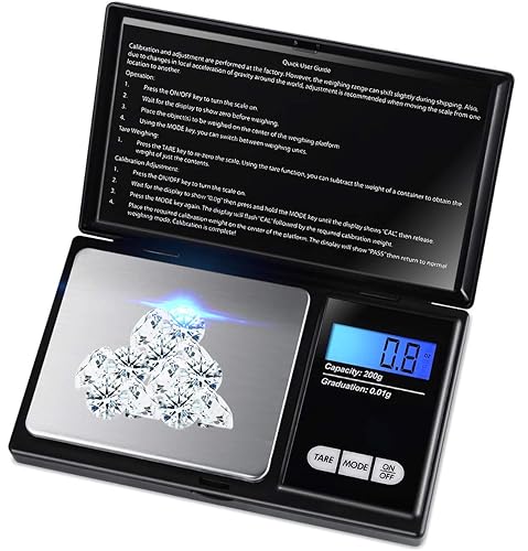 Báscula digital de bolsillo para alimentos, báscula de cocina, báscula de joyería, báscula médica de pequeña escala con pantalla LCD, función de