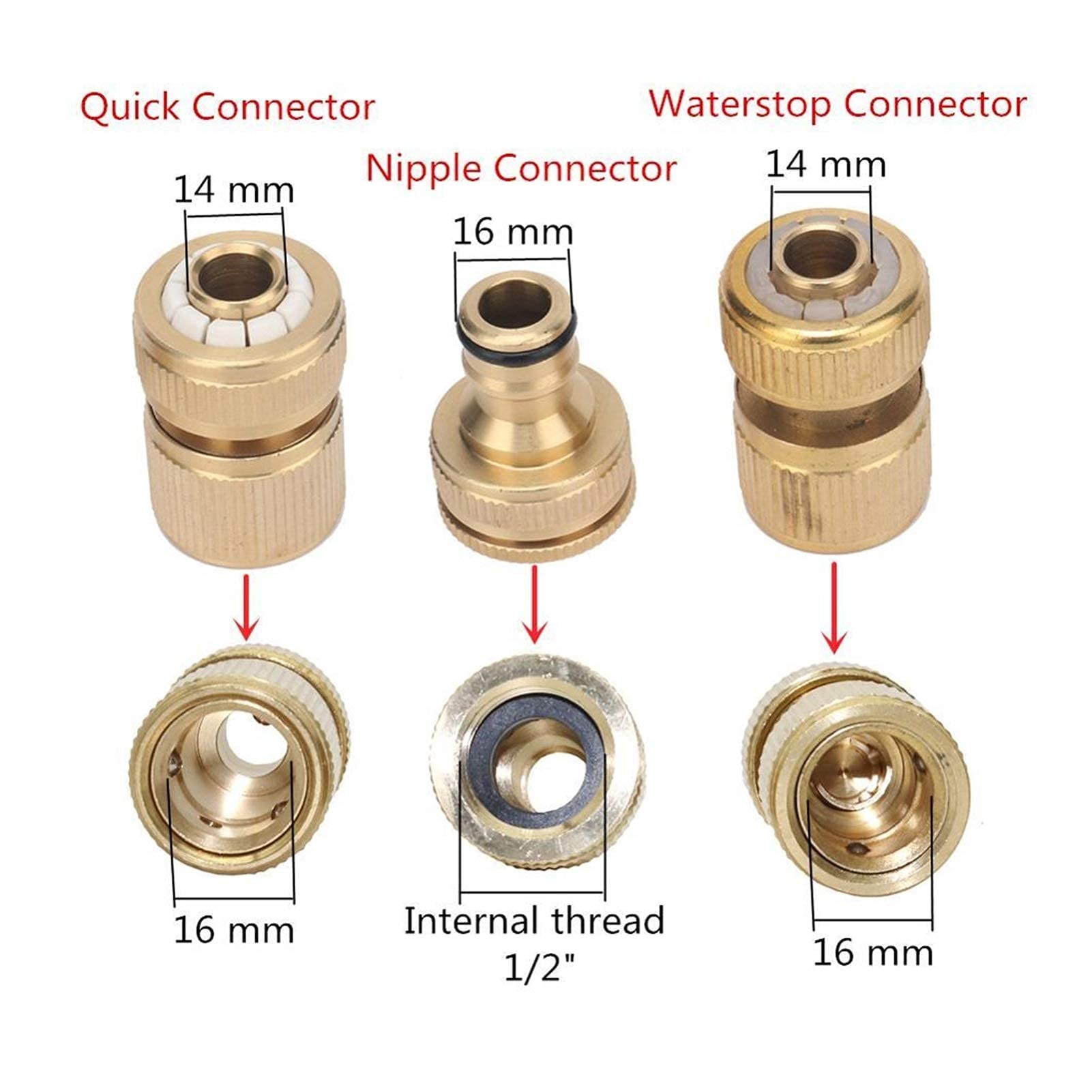 4 PCS 12 mm Barb x 1/2 Femmina Connettori per Tubi in Ottone, Raccordi per Tubo in Ottone 1/2 Pollice con Filettatura Femmina e Ugello da 12mm