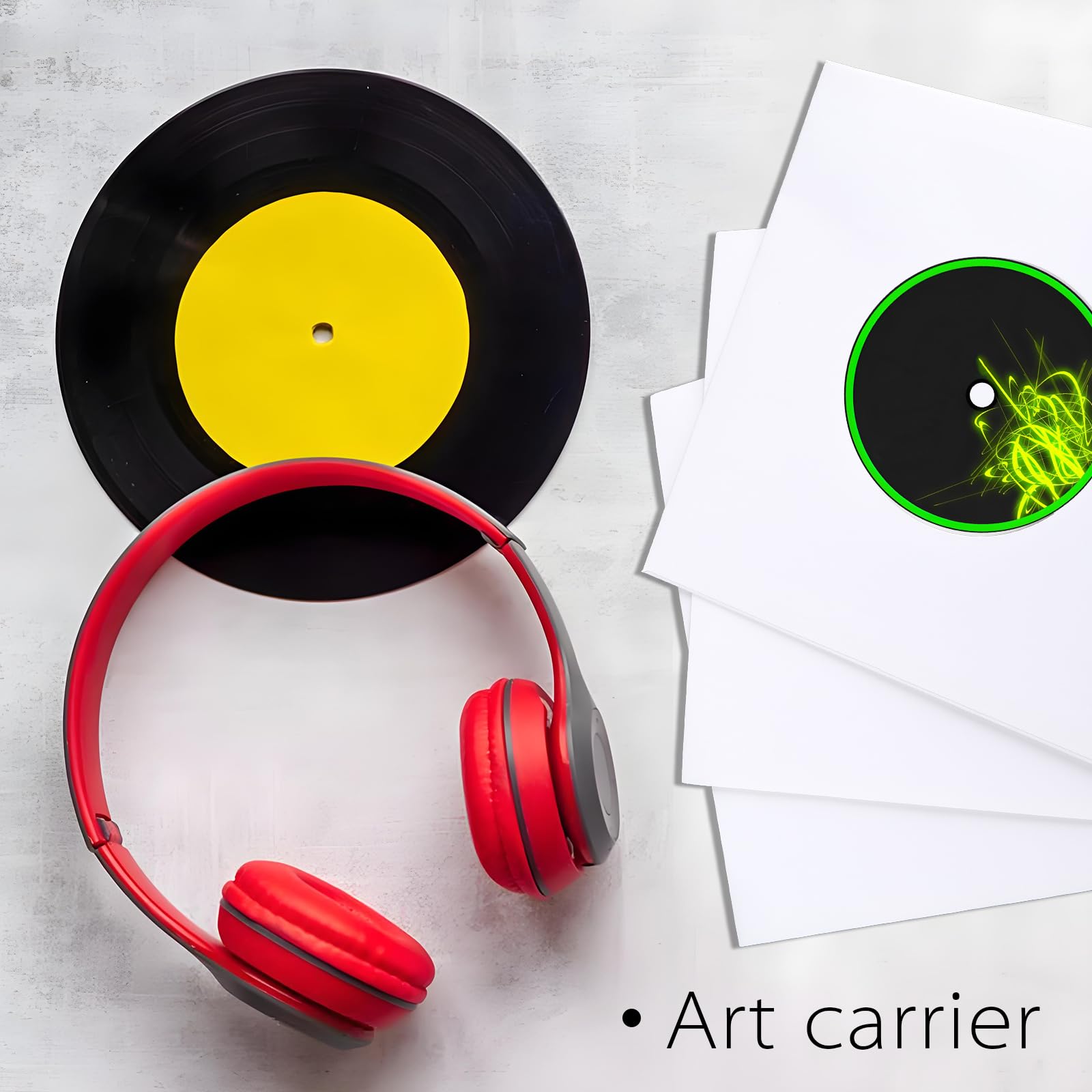 60 fundas de papel para discos de vinilo de 7 pulgadas, fundas de papel de 45 RPM, cubiertas de protección con agujeros para discos de vinilo, cubiertas exteriores cuadradas para