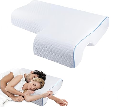 Miniatura 10 de Almohada de memoria arqueada para parejas, almohada ergonómica antipresión para parejas con orificio para el brazo, ideal para abrazar, dolor