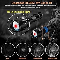Vista 5 de BESTSIGHT DIY Night Vision Scope,Quick Installation Barrle,5" Display Screen with 5w 850nm IR(Infrared Illuminator),View 218YARD/200m in Night,for