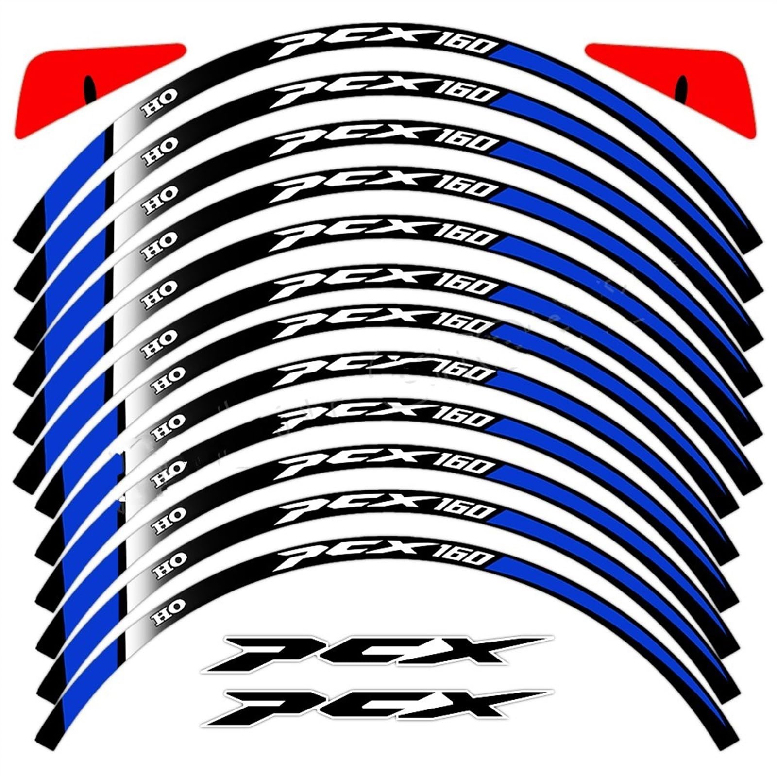 Motorcycle Wheel Stickers Rim Reflective Decals Accessories for Pcx125 Pcx160 PCX125 160 Decorative(Color9)