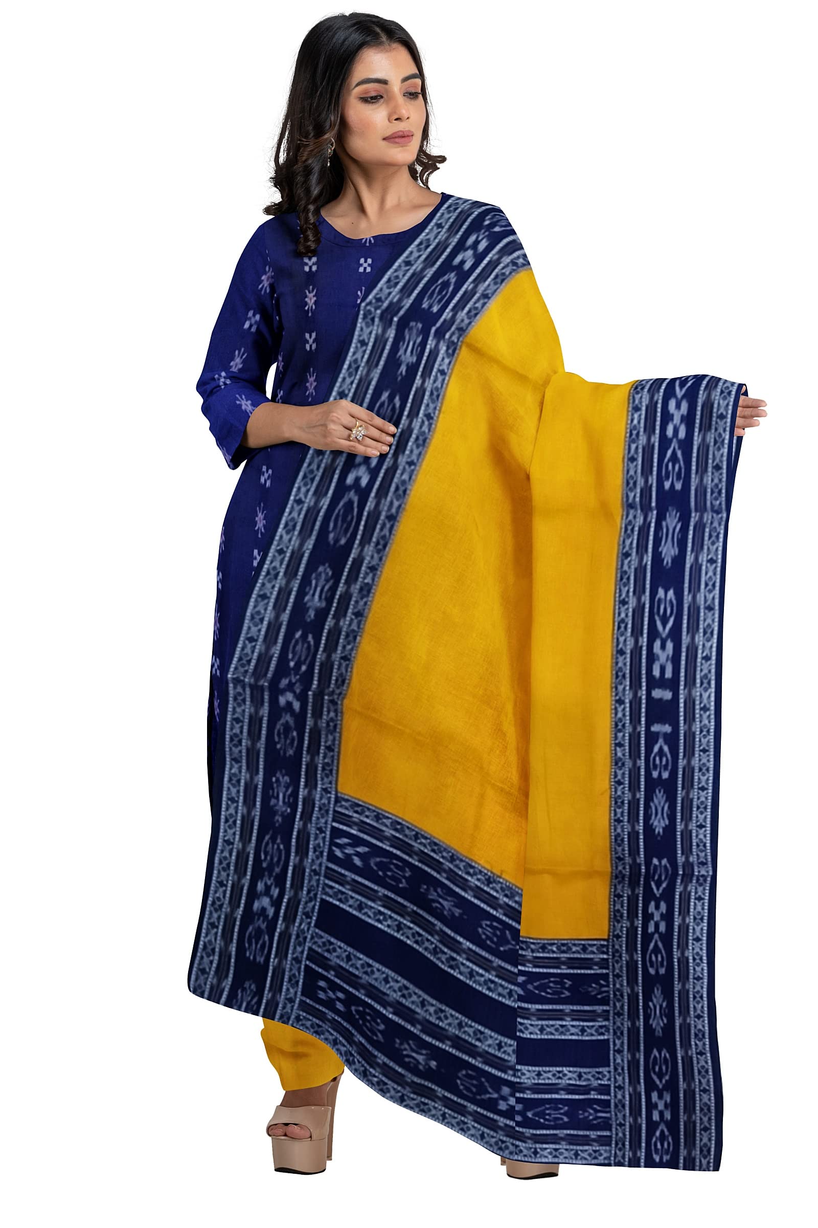 pritisree Odisha Sambalpuri Handloom Woman's Pure Cotton Handloom Dress Material With Dupatta Bottom Wear 3 Pic Set Sambalpuri dress material Unstitched PRITI53-picture-4
