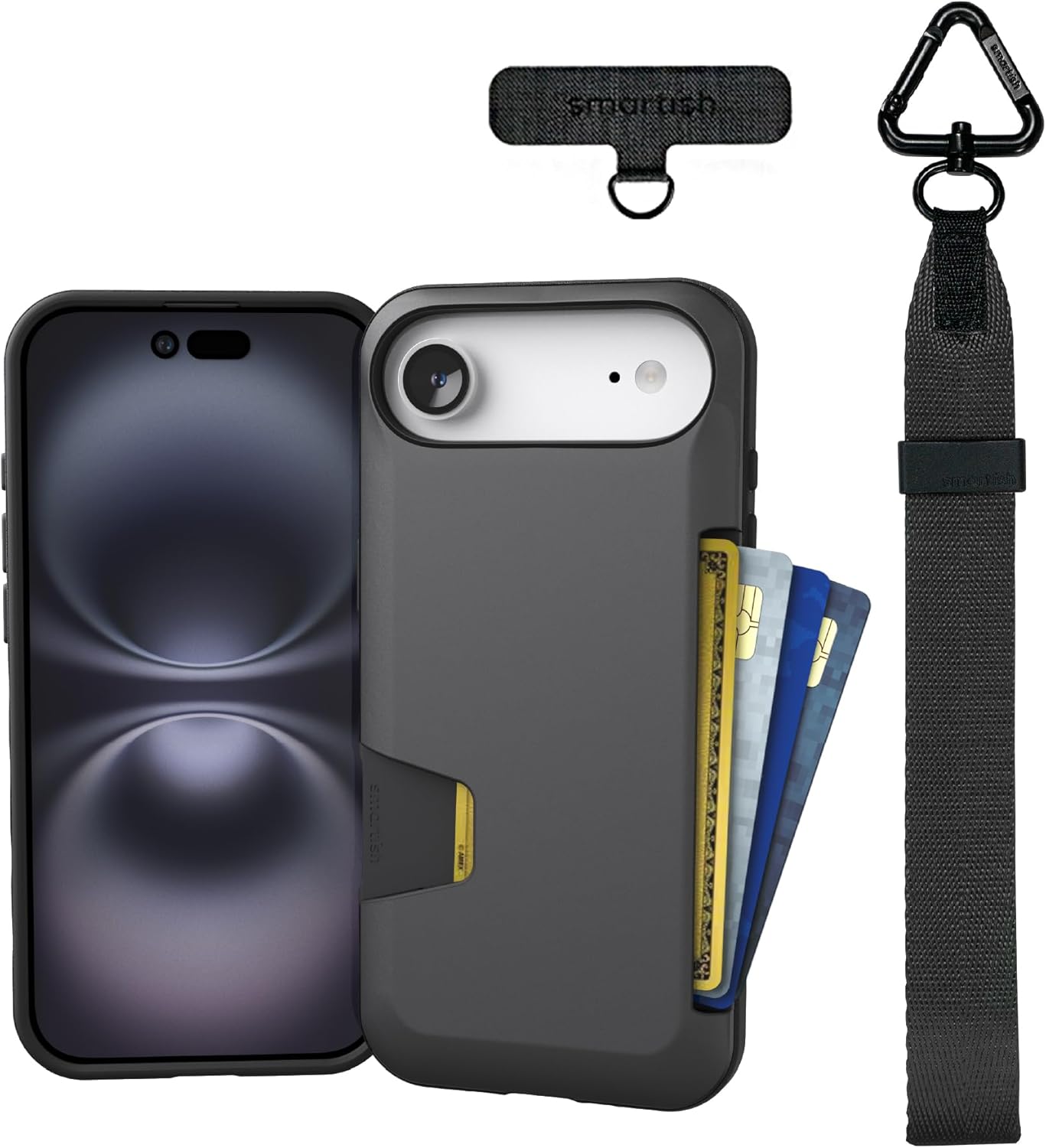 Smartish® iPhone Air Wallet Case - Wallet Slayer Vol. 1 [Slim + Protective] Credit Card Holder - Drop Tested Flip Hidden Card Slot Cover for Apple iPhone Air - Black Tie Affair