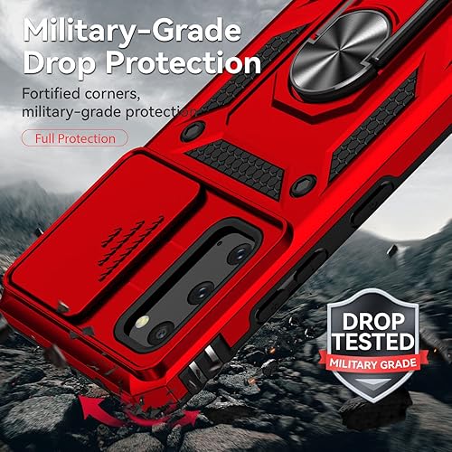Miniatura 5 de Funda para Samsung Galaxy S20 con cubierta para lente de cámara, protector de pantalla HD, doble capa de grado militar a prueba de caídas, soporte