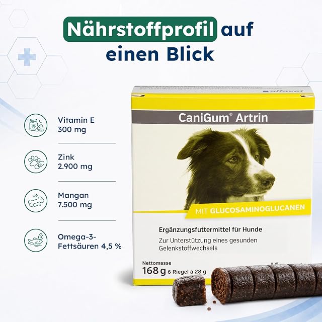 Foto 3 de 7 de Alfavet CaniGum Artrin - Alimento complementario para Perros