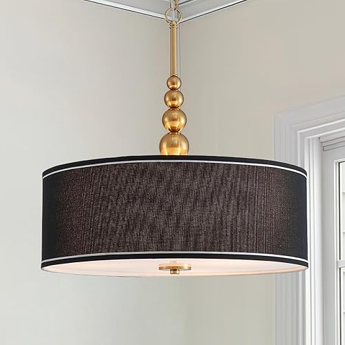 Miniatura 13 de Shrine Candelabros de Tambor de Iluminación, Estilo Moderno, Lámpara Colgante de Tambor para Sala de Estar, D18'' x H6'', Cadenas Ajustables 39.4'',