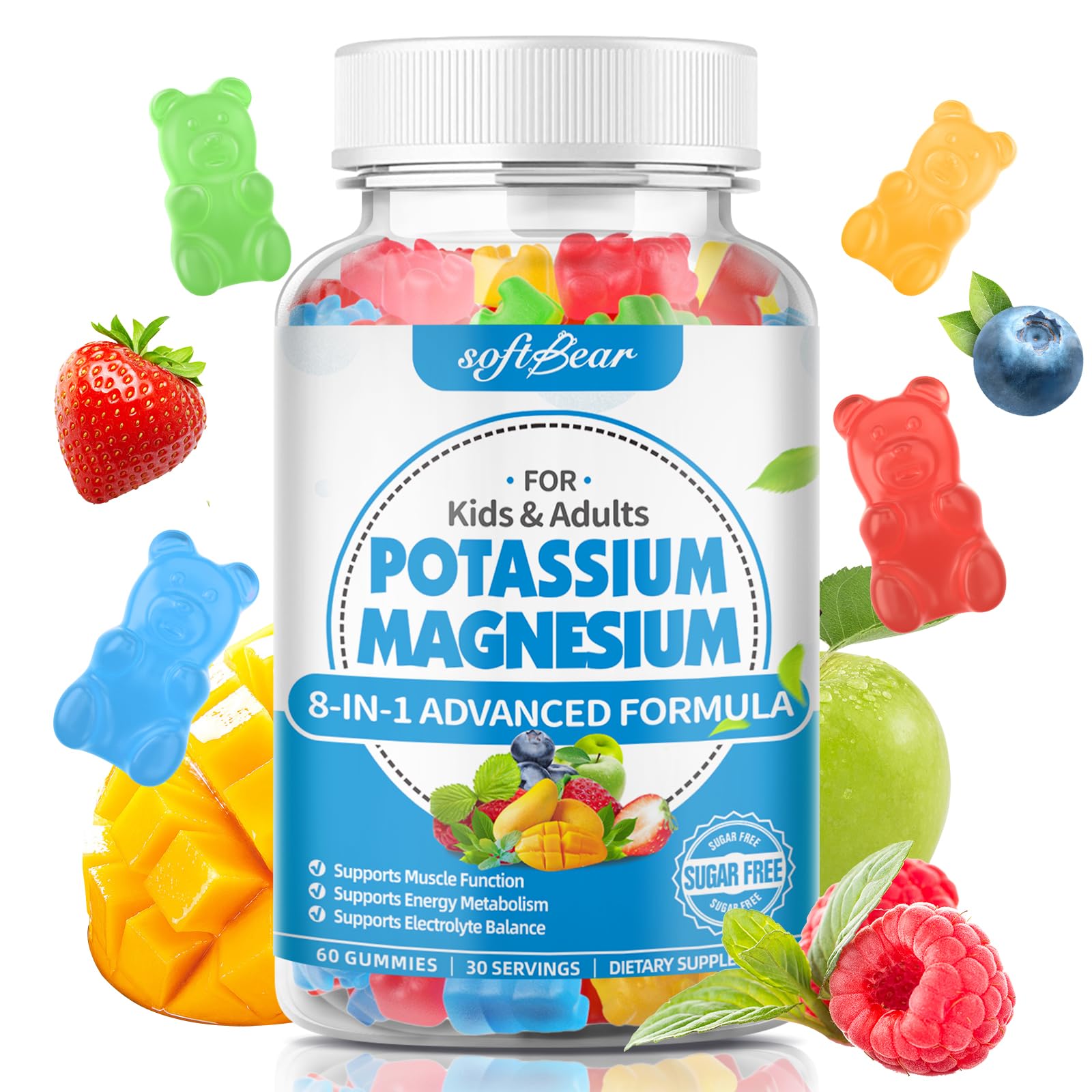 softbear 8-in-1 Potassium Magnesium Gummies
