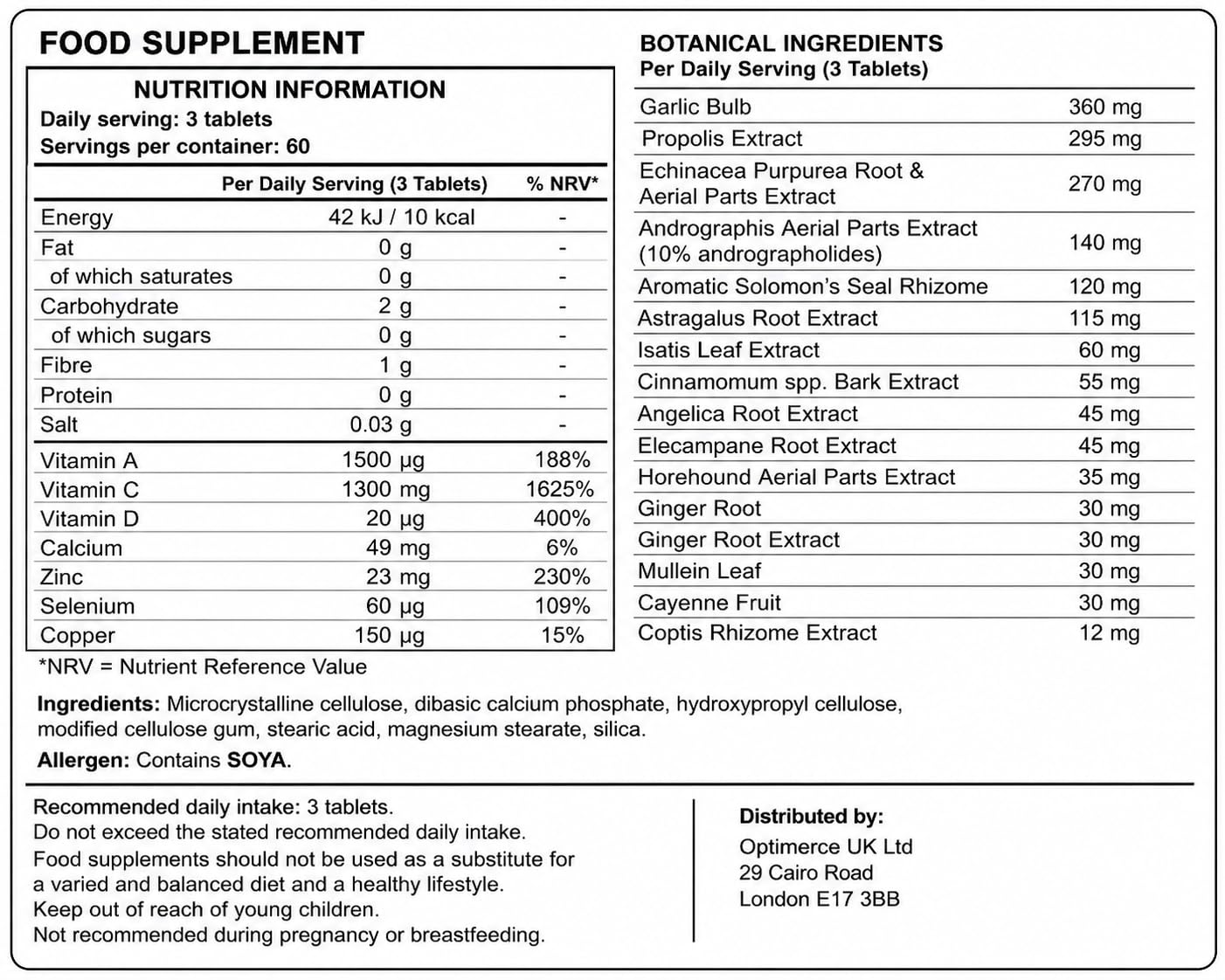 Tabletas de fuente natural de apoyo inmunológico y bienestar, 180 tabletas