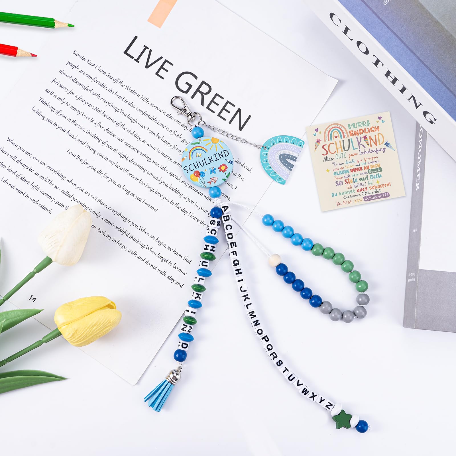Collana Schulkind 2025 per ragazzi scuola elementare regalo inizio scuola con biglietto auguri
