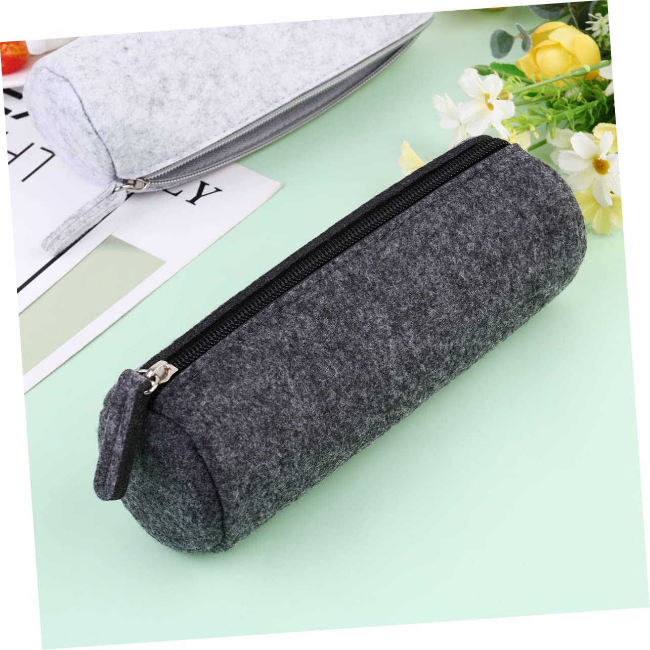 Housoutil 3 Set Astuccio Organizer Multifunzionale Per Cancelleria E Cosmetici Trousse Grigie E Grigie Scure Resistente E Facile Da Per Ufficio E Scuola 4 Pezzi * 3