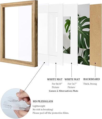 Vista 383 de Egofine Portarretratos de 9 x 12 pulgadas hecho de madera maciza con plexiglás, fotos de 5 x 7/6 x 8 con paspartú o de 9 x 12 pulgadas sin paspartú