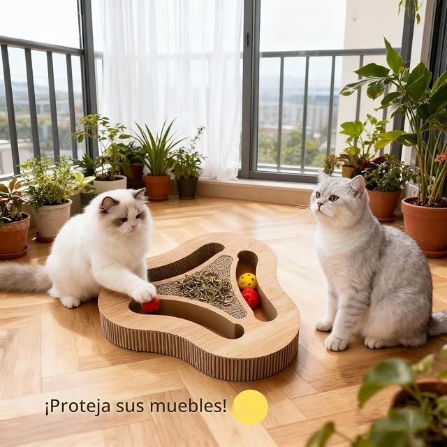 Foto 6 de 7 de Nobleza - Rascador para Gatos, Cartón Ondulado Resistente, Rascador Durable de Doble Cara para Gatos…