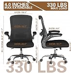 Ergonomic Office Chair - High Back Desk Chair with Adjustable Lumbar Support, Breathable Mesh Back, 330LBS Capacity, Easy Assembly, for Home Office Executive Computer Task (Solid-Black)