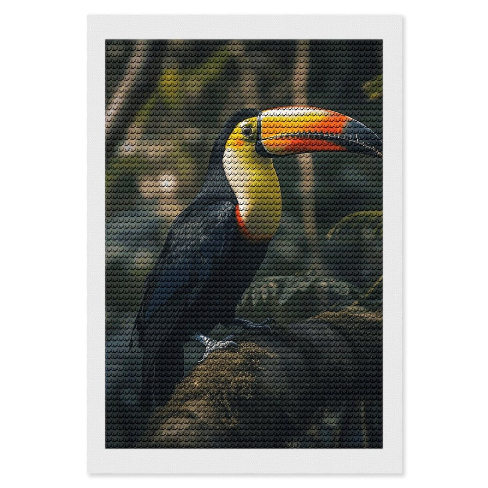 Kits d'art diamant adulte toucan multicolore diy - 8