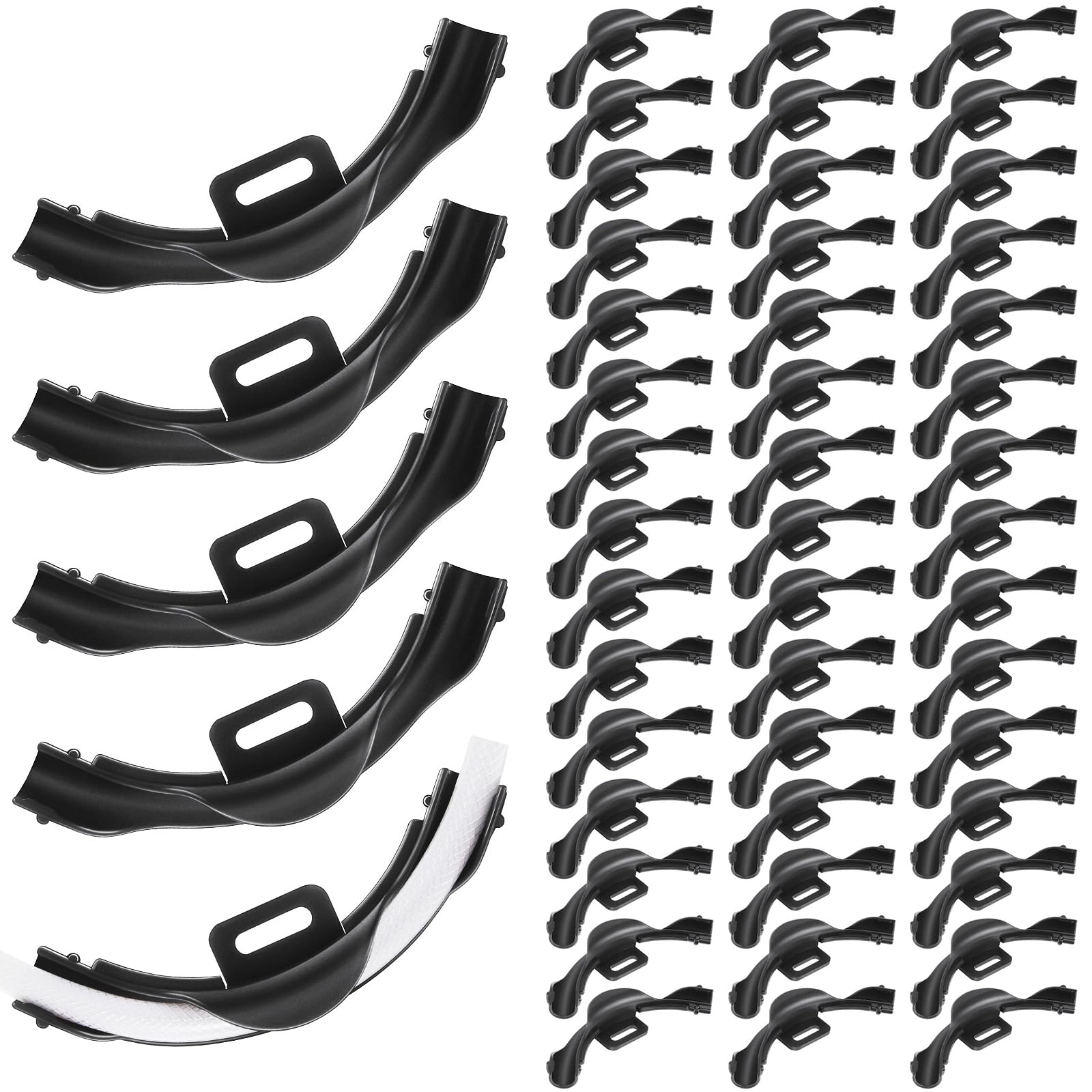 Pushglossy 3/8" - 1/2" Pex 90 Degree Elbow Plastic Tubing Bend Support Black Pex Fittings Clamps Pipe Holder 1/2 Inch(50 Pcs)