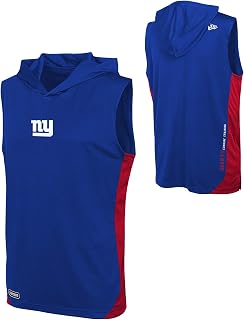 New Era NFL Men's Champions Flair Hooded Muscle T-Shirt, New York Giants, Medium