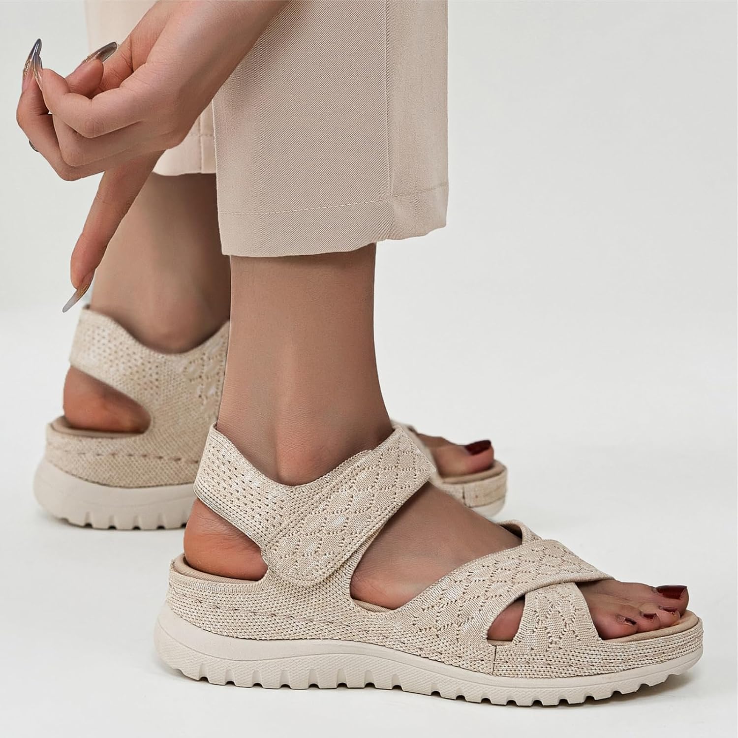 Womens Sandals Summer Dressy Gladiator Flat Comfortable Walking Shoes with Non Slip Casual Beach Sandal