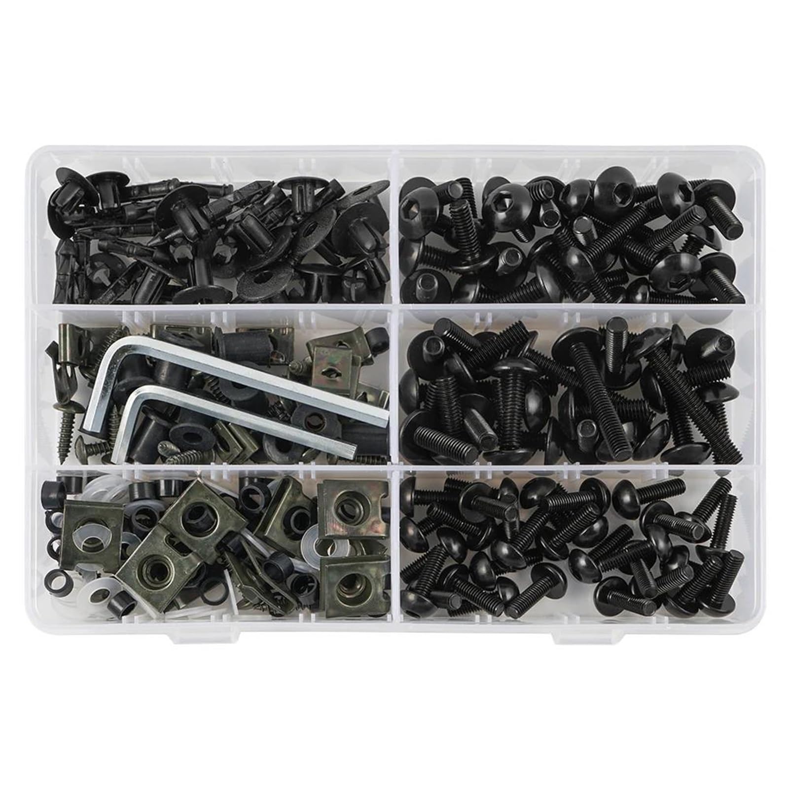 253 Pezzi Viti Per Carenatura Moto Per Yamaha YZF R1 R3 R6 R6S R25 FZ1 FZ6 FZ8 MT07 09 FZ07 Per Tracer FZR600 750R(Nero)