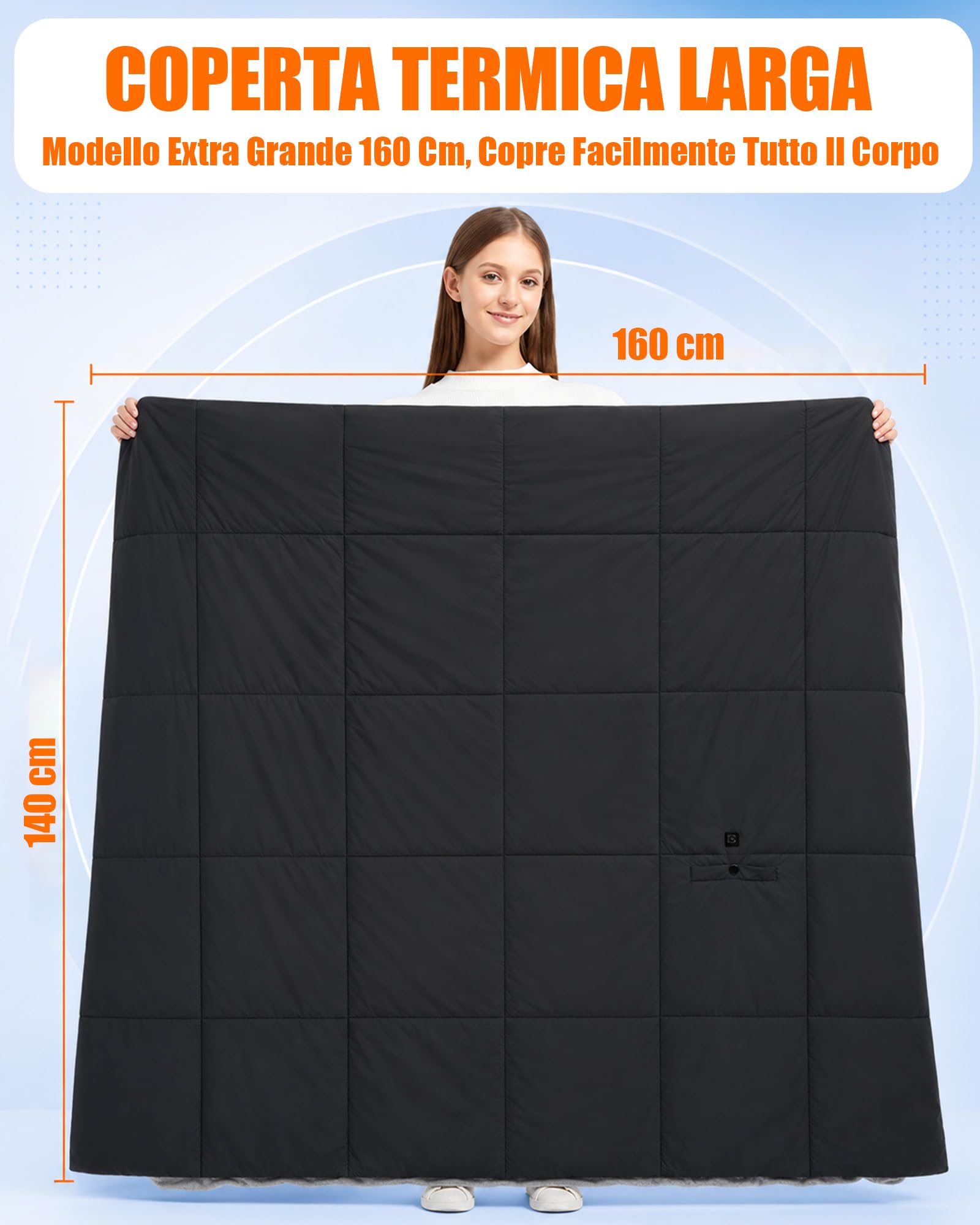 CYCYHEAT Coperta Riscaldante Elettrica Senza Fili 20000mAh 7,4V