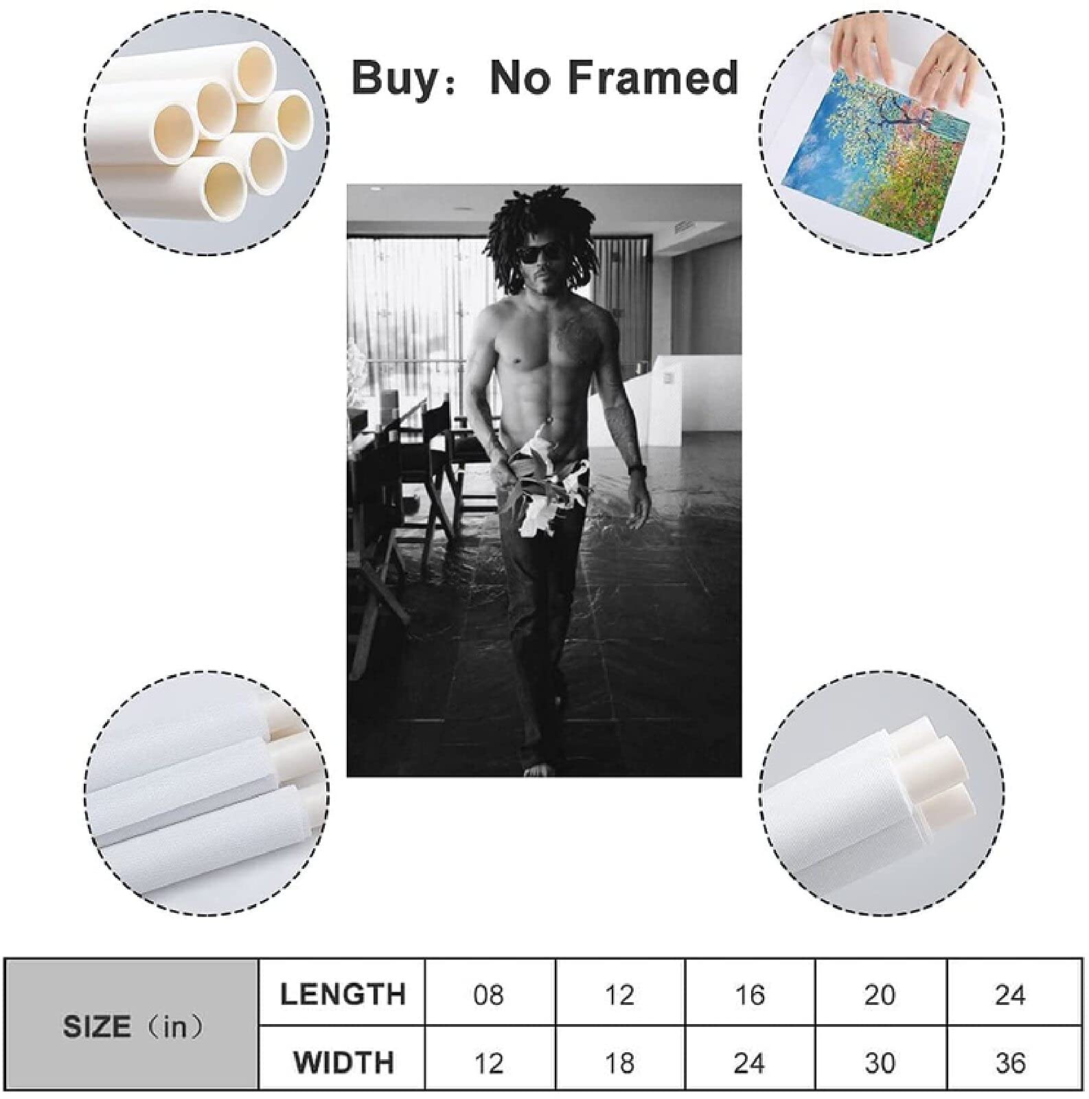 TANXM Canvas Print 40 x 60 cm No Frame Lenny Kravitz Photo Shoot