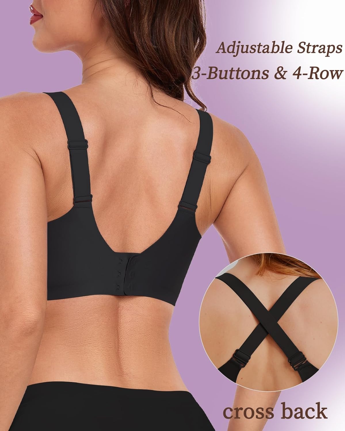 Scalloped Lift Bras for Women No Underwire Buttery Soft Push Up Wireless Bras V Neck Seamless Bralettes - Image 5