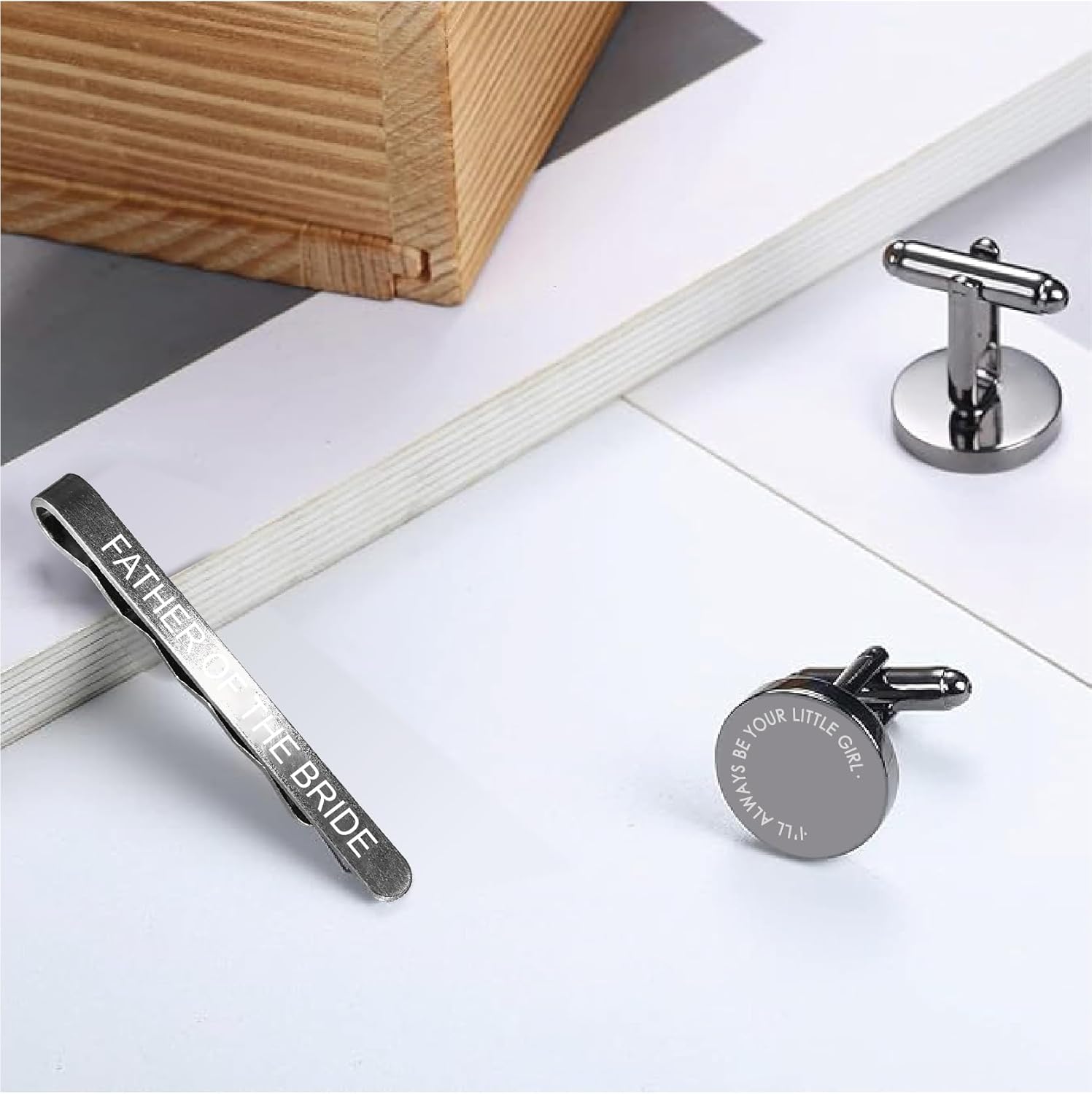 Mens Cufflinks and Tie Clip - Gifts for Husband from Wife - Anniversary, Birthday Gifts for Husband