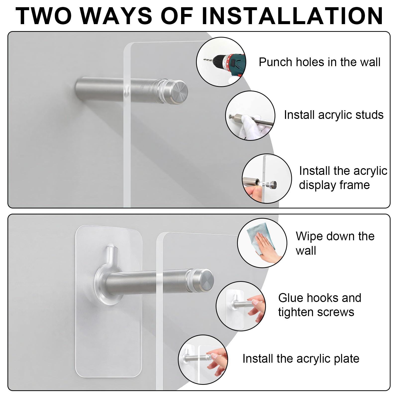 Revistero de acrílico para pared, 2 unidades, 40 cm, estante transparente para folletos, estantería para libros, organizador para oficina, carta, dormitorio, escuelas, sala de estar
