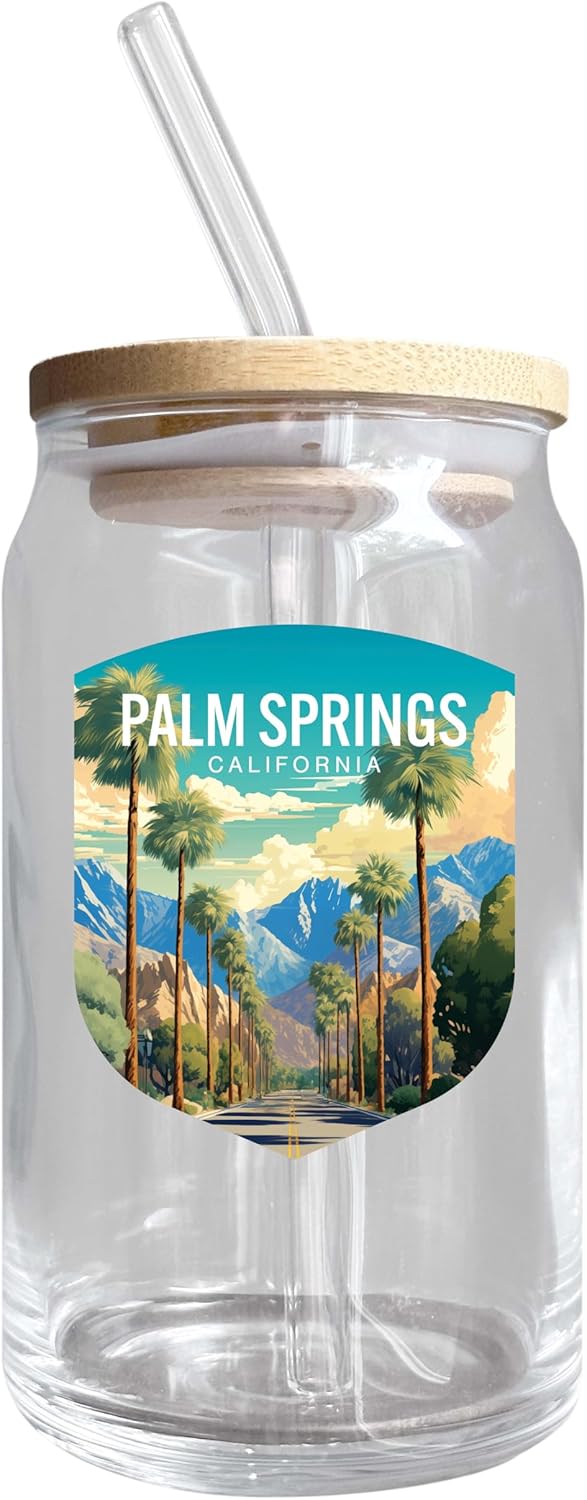 Vaso Cervecero Palm Springs California 12 oz Vidrio