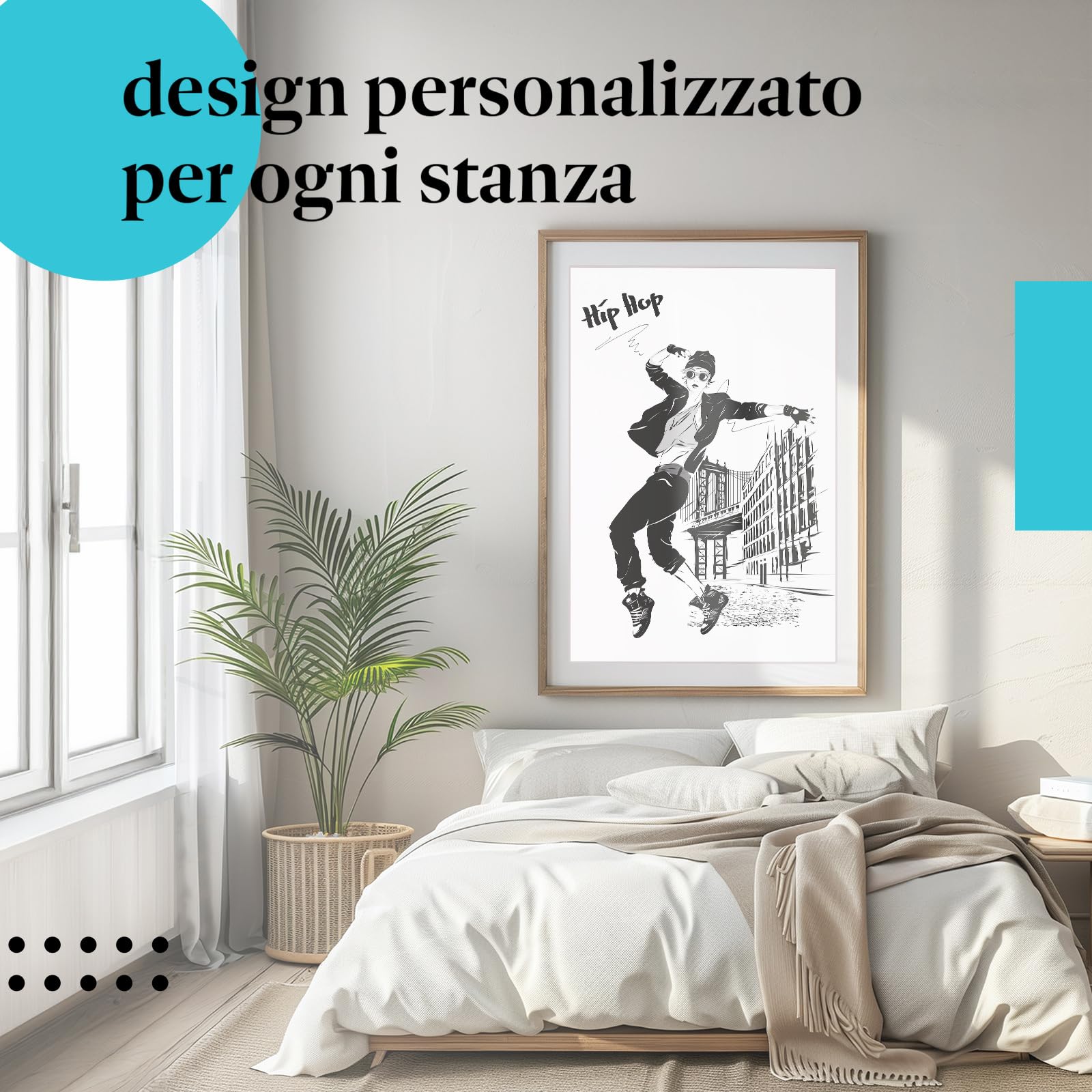 Postereck - 1012 - Poster hip hop, donna che balla musica New York USA - Stampa con Scritta, Decorazione da Parete, Quadri, Idea Regalo - Tela - 100,0 cm x 75,0 cm