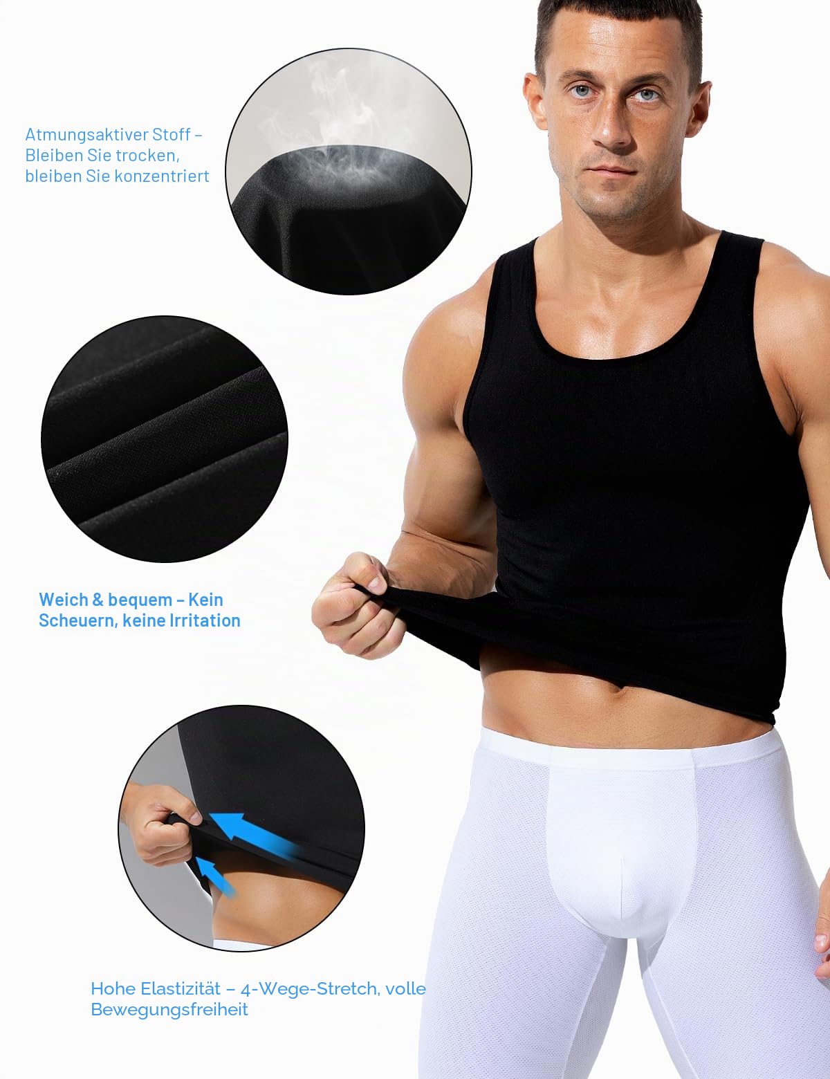 Casey Kevin Shapewear Herren Bauchweg Unterhemd Kompressionsshirt Tank Top Herren Body Shaper Compression Shirt