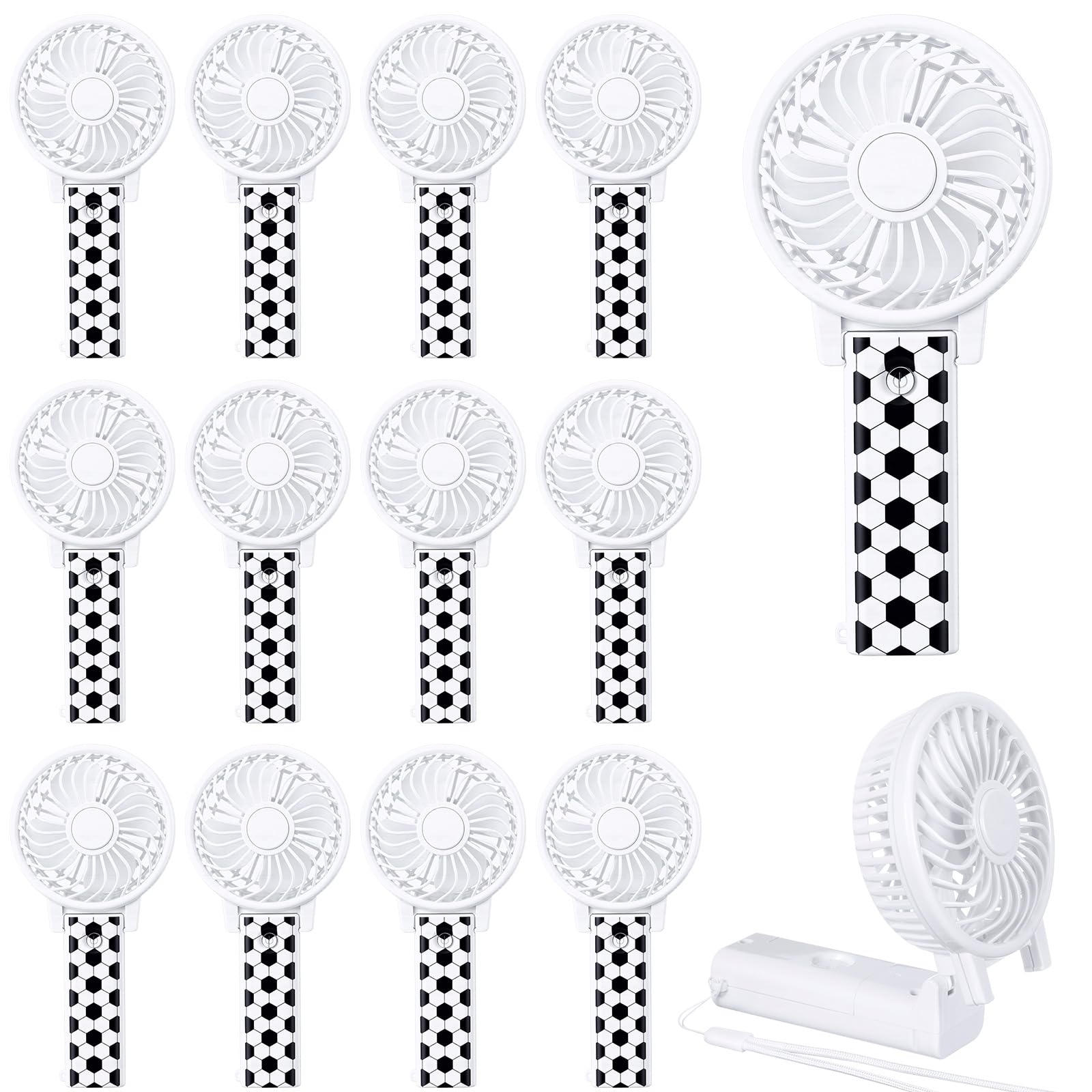 Mini éventail de football pliable Yuntau | Lot de 12 ventilateurs portables