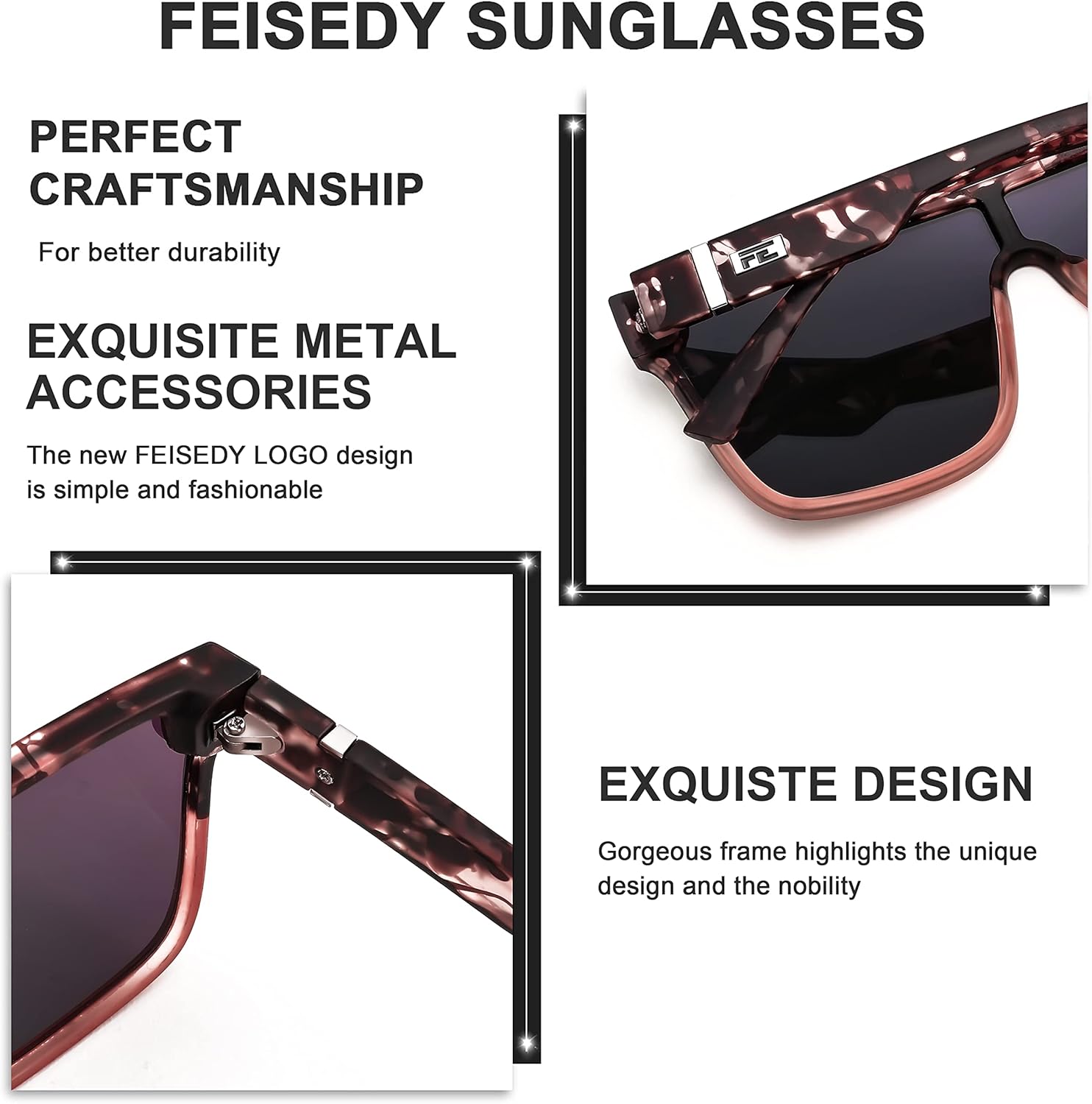 FEISEDY Sunglasses for Women Men, Fashion Mirrored Single Lens, Driving Beach Sunnies UV400 Shades B2996 - Image 5