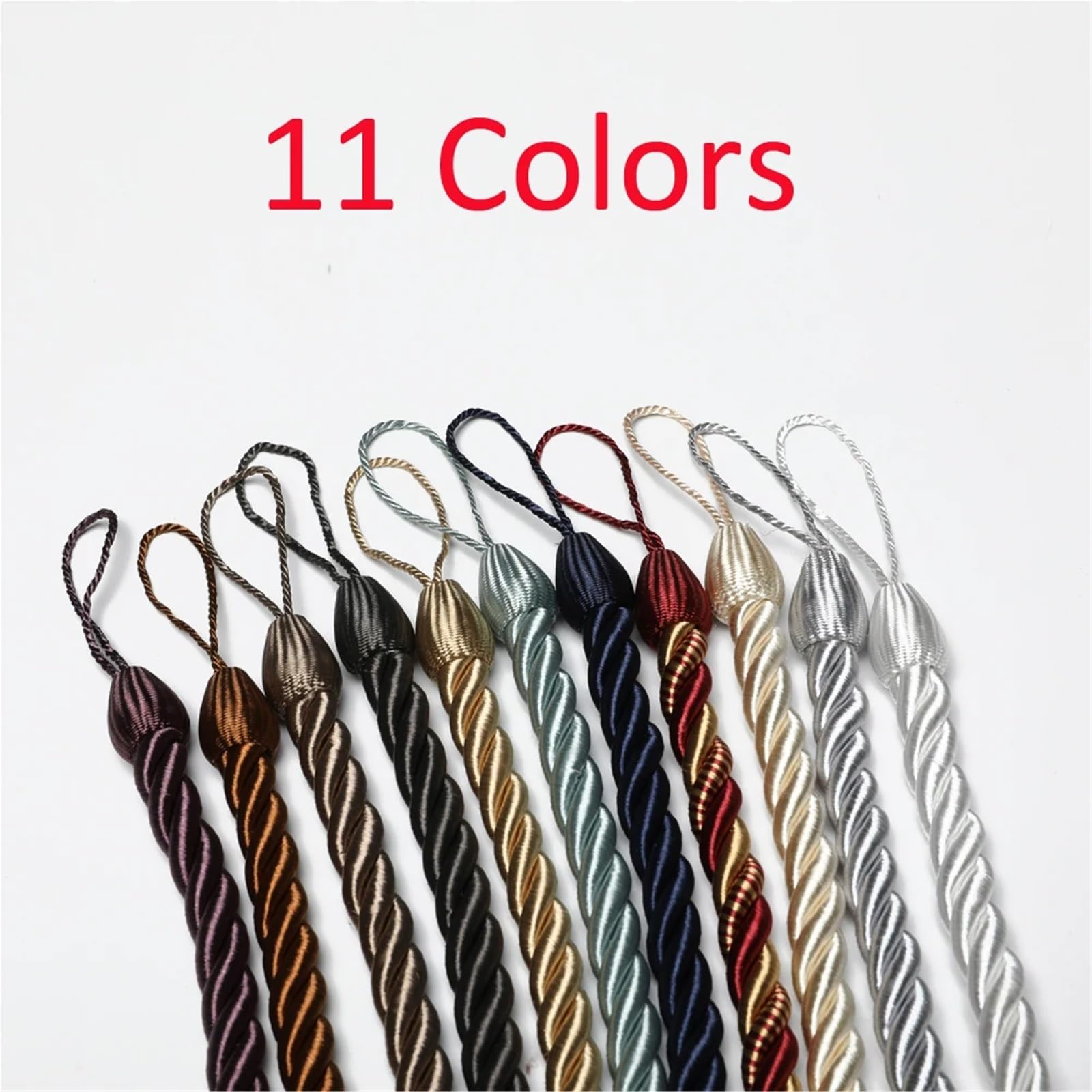 Vorhang-Raffhalter, 10 Stück, Vorhang-Raffhalter, Seile, Raffhalter, handgefertigt, Vorhanghalter, Clips, Heimzubehör, dekorativ (Silber)