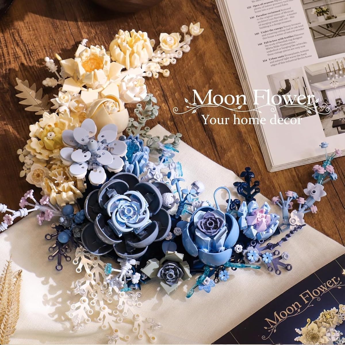 Amazon.co.jp: ボタニカル ワイルドフラワーブーケ レンガ造りの月の花