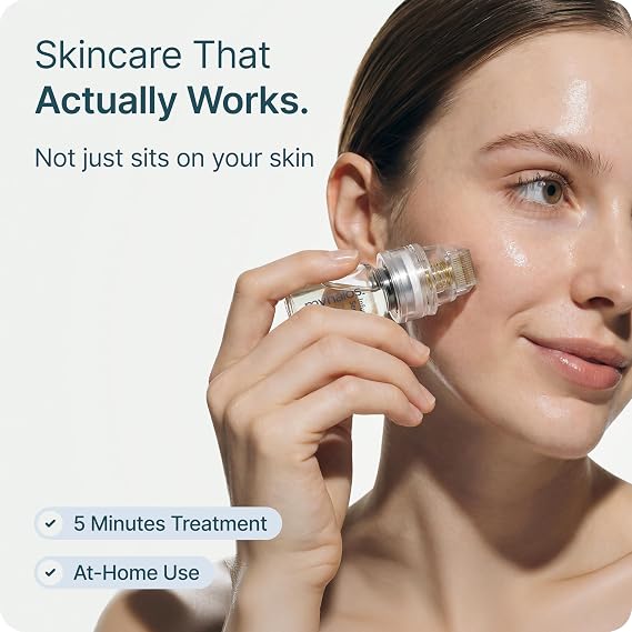 Myhalos Micro Infusion System for Face - With Collagen Serum for Micro Infusion, Hyaluronic Acid & Peptides B5 - Easy At-Home Microinfusion System for Face with Stamp Applicator - 3-Month Supply