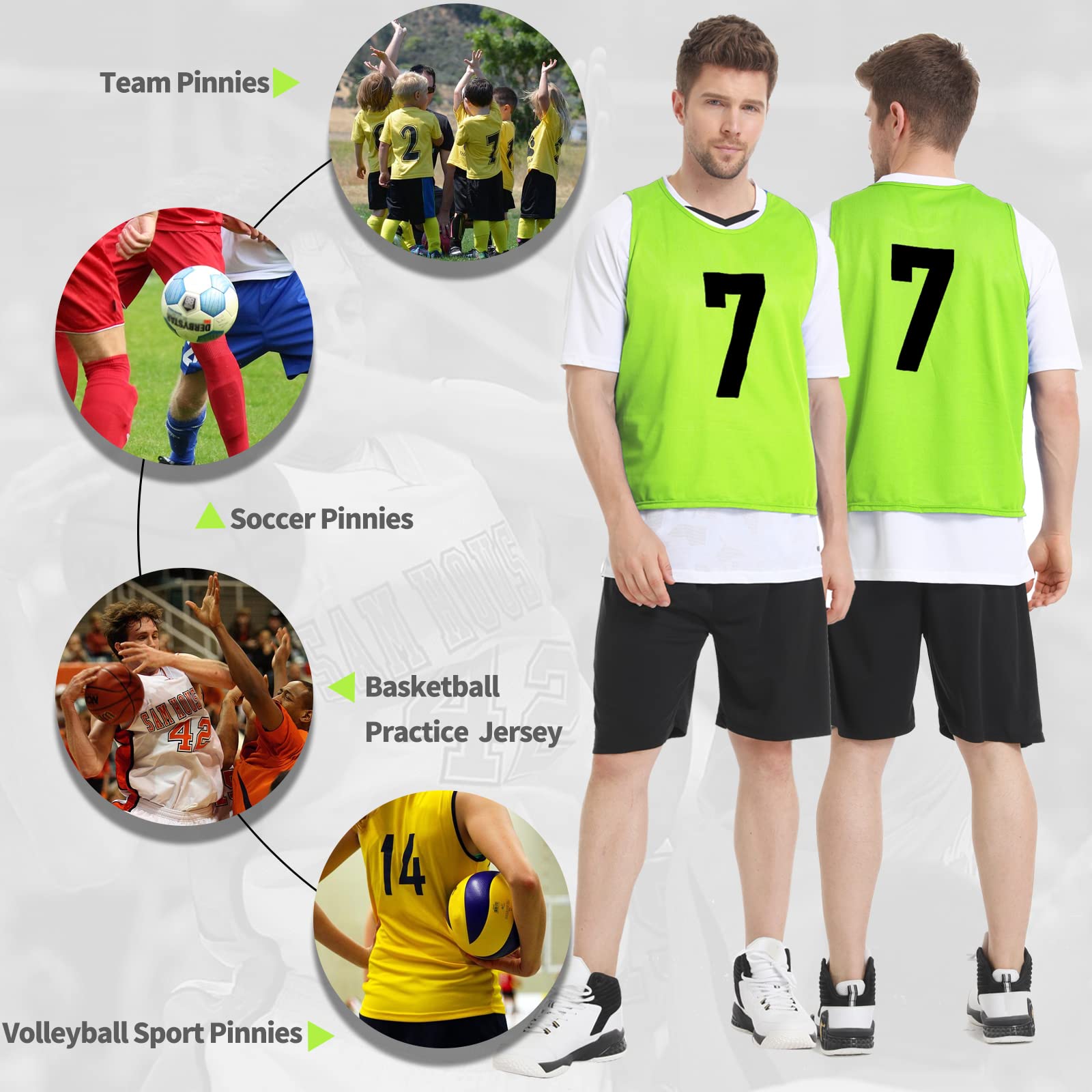 Confezione da 12 giubbotti per allenamento da uomo, per sport, calcio, per adulti e giovani