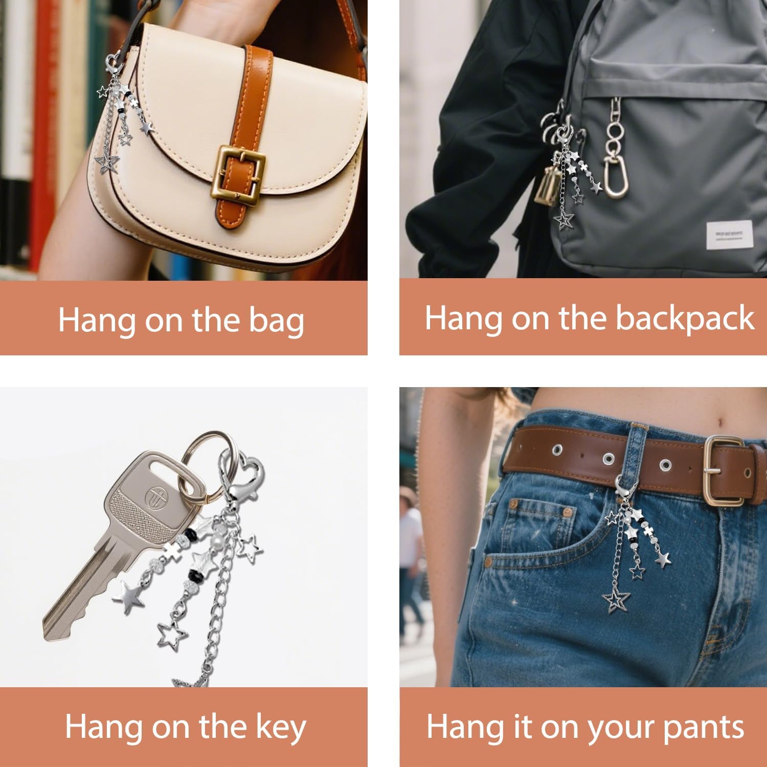 Cute Purse Charms for Handbags Heart Butterfly Strawberry Key Chain for Bags Accessories for Women Y2K Keychain Accessories - Image 4