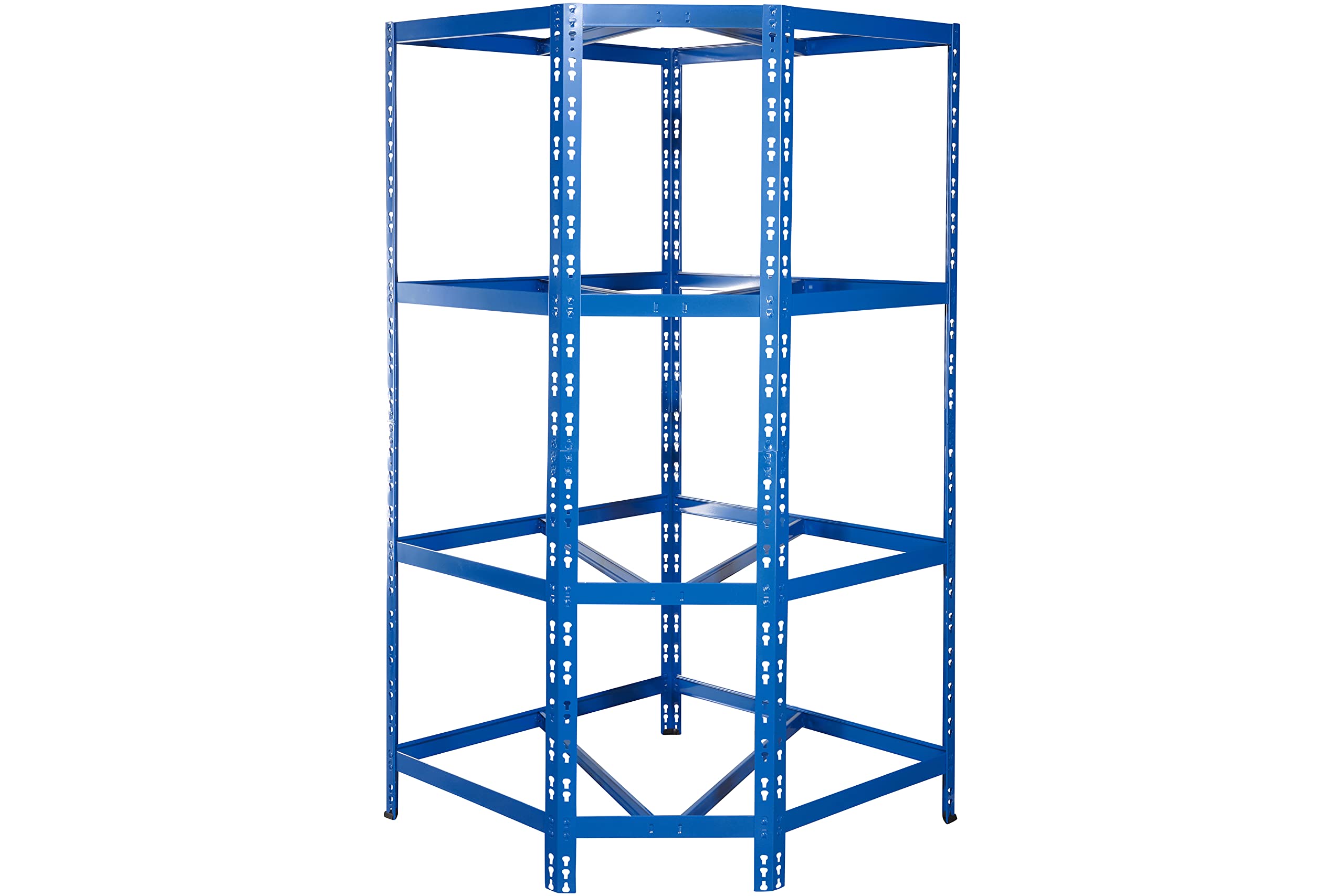 Callidus schwerlast Eckregal Rio für 60 cm Tiefe Regale | ✓ 179x90x90x60cm | ✓ blau | ✓ 4 Böden je max. 175 kg Tragkraft | ✓ Schwerlastregal Metallregal Lagerregal Kellerregal Werkstattregal