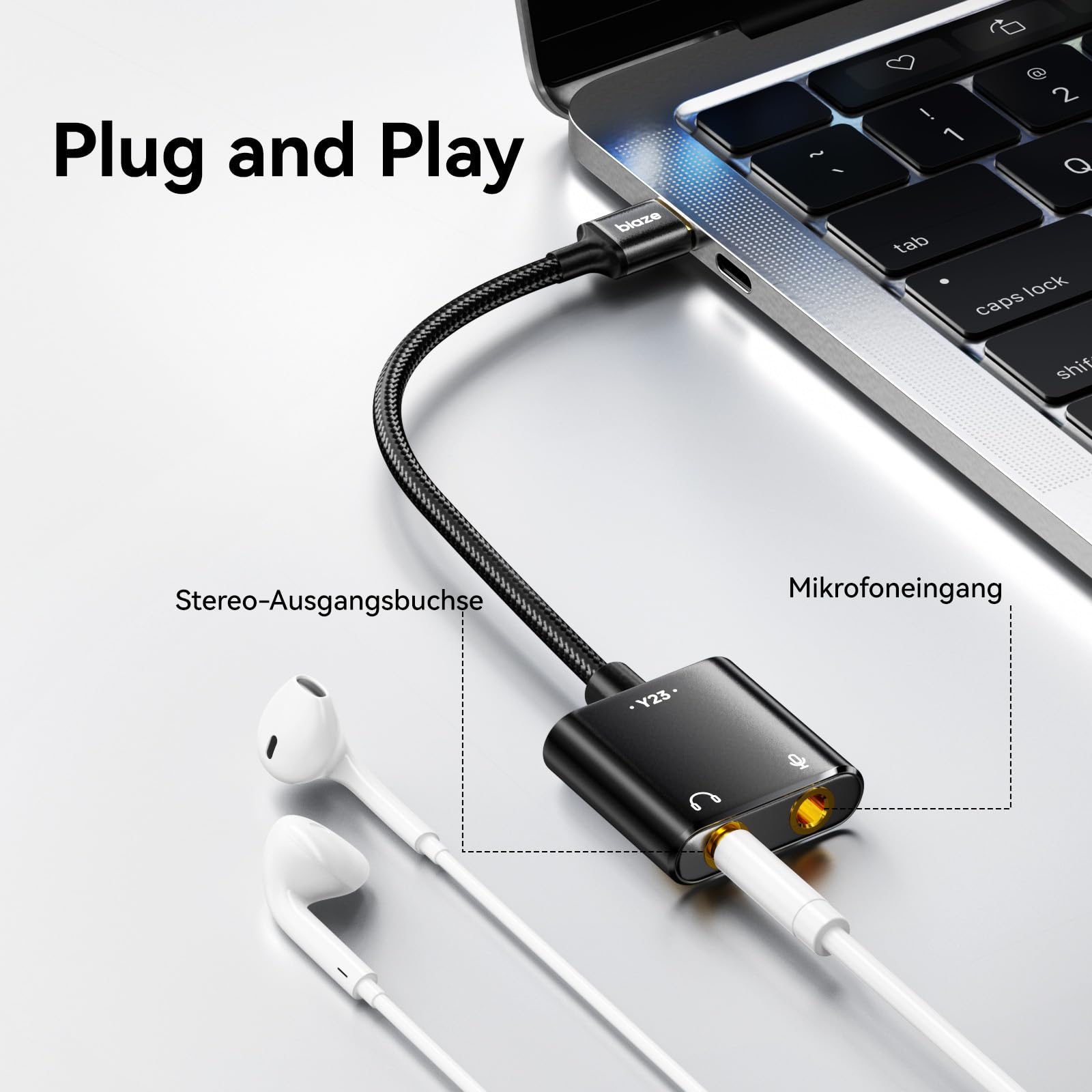 Adattatore Audio USB 3.5mm – Scheda Audio Esterna In Alluminio, Plug-and-play Per PC, Laptop E Karaoke